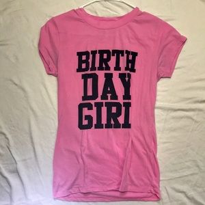 BIRTHDAY GIRL pink tee. Size XL.